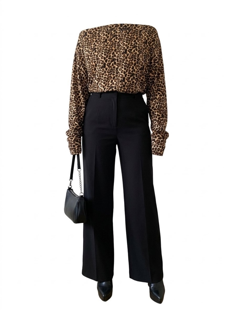 One-Shoulder Leopard Print Women's Top in Brown